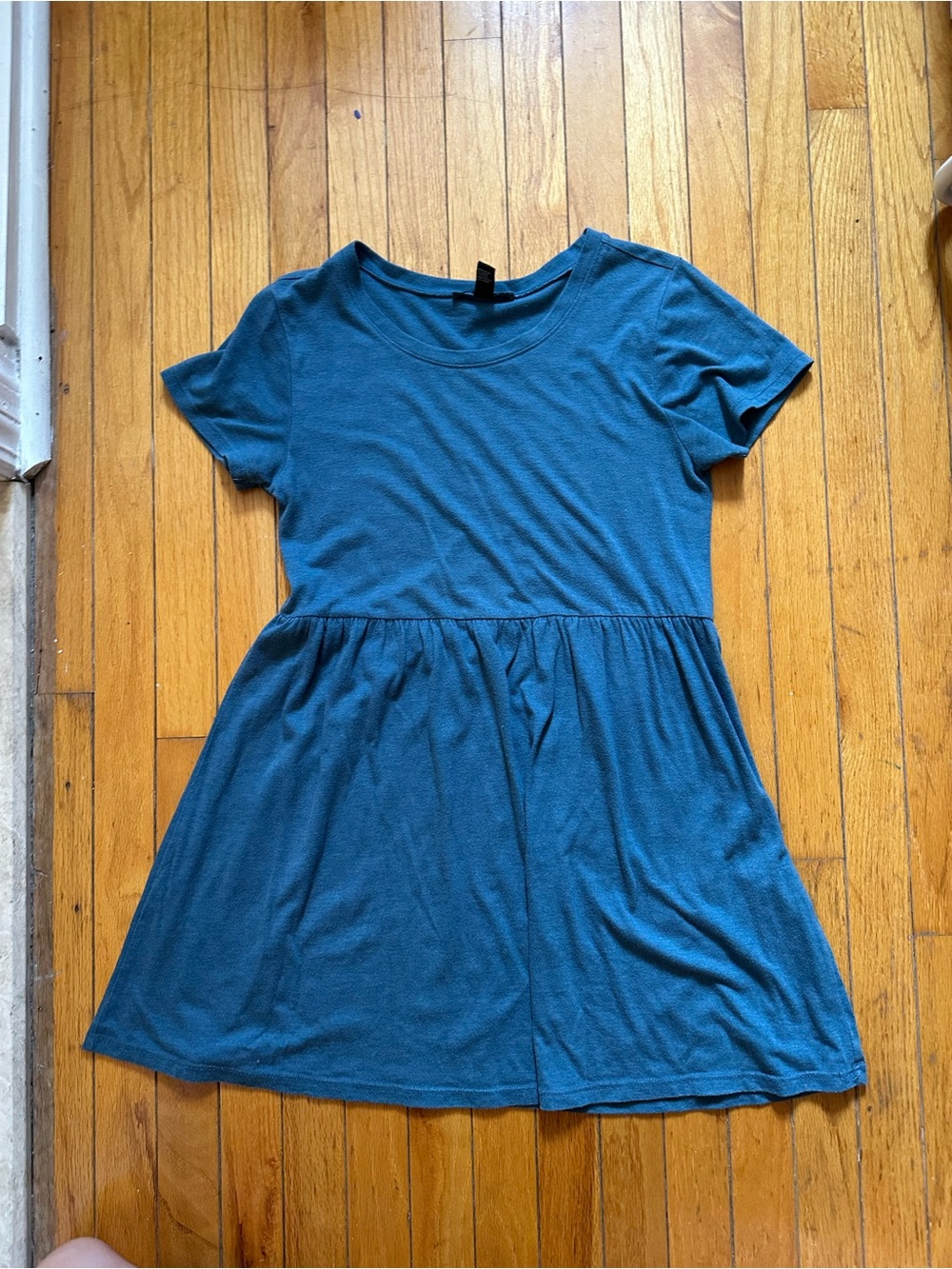 Forever 21 Teal Short-Sleeve Midi Dress